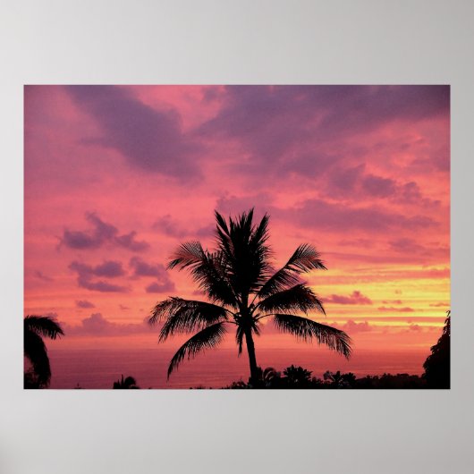 Prachtige Hawaiian Sunset Semi-Gloss Poster Print (Voorkant)