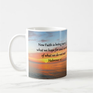 PRACHTIGE HEBREEËN 11:1 ZONSOPGANG ONTWERP KOFFIEMOK