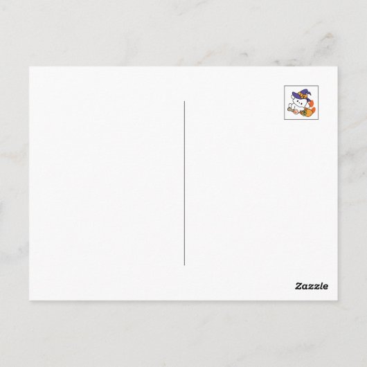 Prachtige Heks-in-Training – Mooie Halloween Hond  Briefkaart (Achterkant)