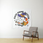 Prachtige Heks-in-Training – Mooie Halloween Hond Wandkleed (In situ)