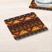 Prachtige, heldere Aztec-patroon met meerdere kleu Kartonnen Onderzetters (Schuin)