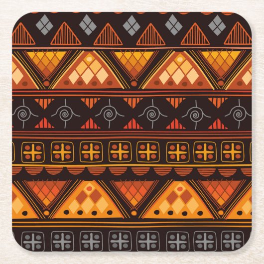 Prachtige, heldere Aztec-patroon met meerdere kleu Kartonnen Onderzetters (Voorkant)