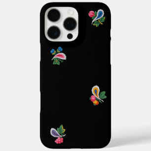 Prachtige heldere bloemen, bladeren en paisley mot iPhone 16 pro max hoesje