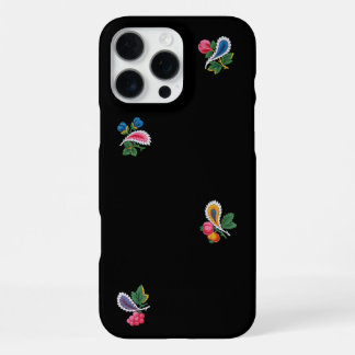 Prachtige heldere bloemen, bladeren en paisley mot iPhone 16 pro max hoesje
