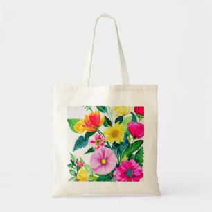 Prachtige heldere bloemen tote bag