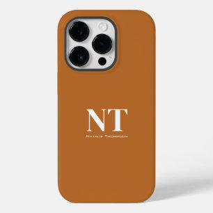 Prachtige heldere karamel met moderne witte tekst Case-Mate iPhone 14 pro hoesje