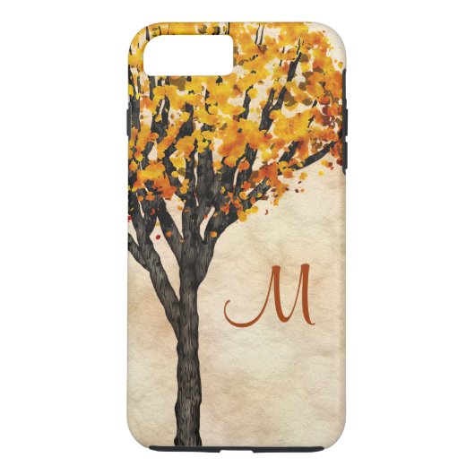 Prachtige Herfst Autumn Tree Monogram Initiaal Case-Mate iPhone Case (Achterkant)
