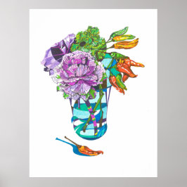 Prachtige herfst bloemenboeket poster