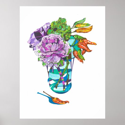 Prachtige herfst bloemenboeket poster (Voorkant)