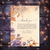 Prachtige herfst  bloemval bruiloft foto bedankkaart