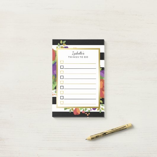 Prachtige Herfst Bouquet - Aangepaste naam om lijs Post-it® Notes (Op bureau)