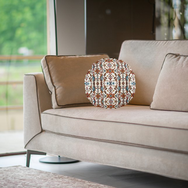 Prachtige Herfst en blauw Rond Kussen (Creator heeft geüpload)