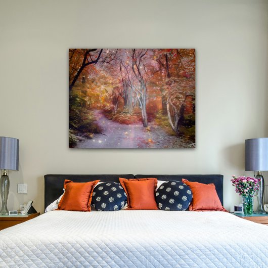 Prachtige herfst fantasie kunst bos pad poster