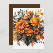 Prachtige Herfst Floral Aankondigingskaart (Voorkant / Achterkant)