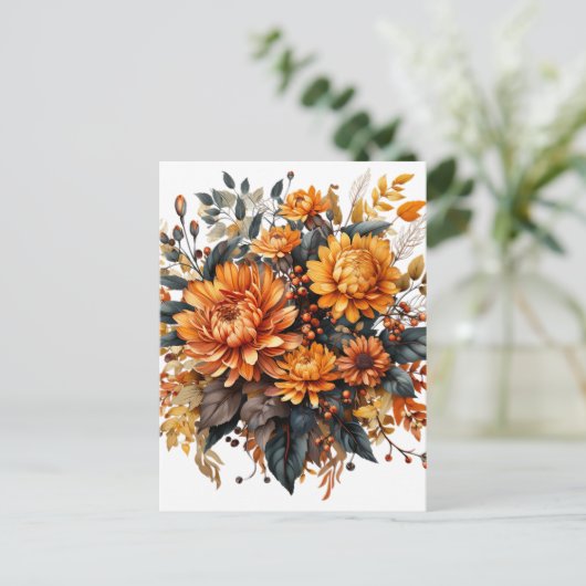 Prachtige Herfst Floral Aankondigingskaart (Staand voorkant)