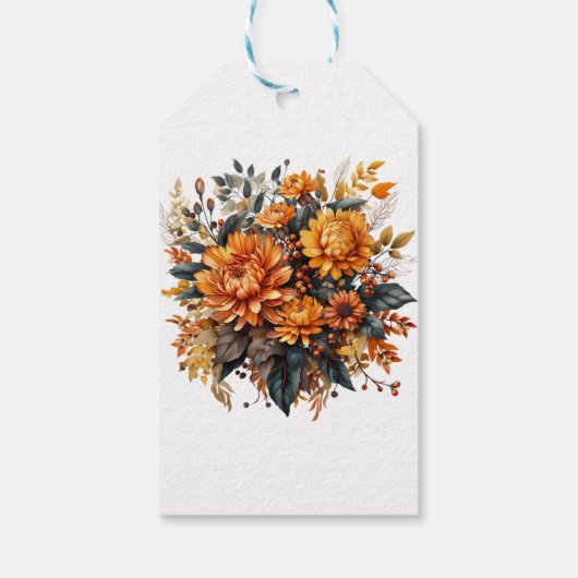 Prachtige Herfst Floral Cadeaulabel (Achterkant)