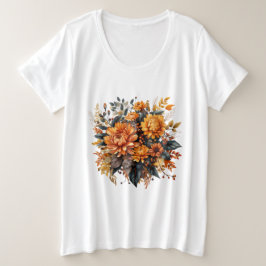 Prachtige Herfst Floral Grote Maat T-shirt