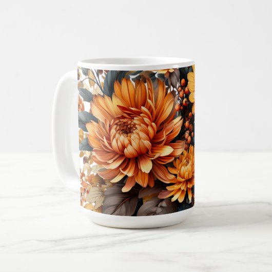 Prachtige Herfst Floral Koffiemok (Voorkant links)