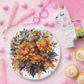 Prachtige Herfst Floral Papieren Bordje (Feest)