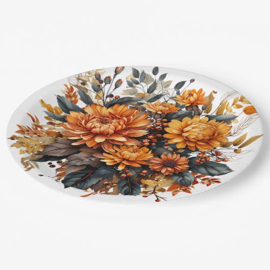 Prachtige Herfst Floral Papieren Bordje (Gekanteld)