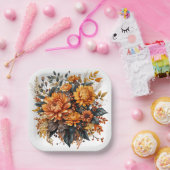 Prachtige Herfst Floral Papieren Bordje (Feest)