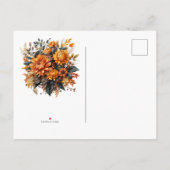 Prachtige Herfst Floral Uitnodiging Briefkaart (Achterkant)