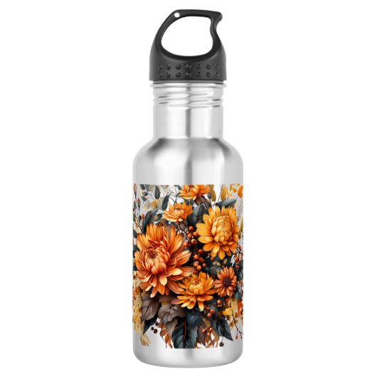 Prachtige Herfst Floral Waterfles (Voorkant)