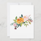 Prachtige Herfst Flowers Wedding Invitations Kaart (Achterkant)