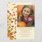 Prachtige Herfst foto uitnodiging (Voorkant / Achterkant)