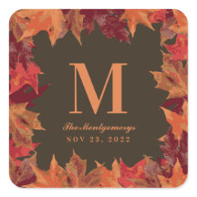 Prachtige Herfst herfst bladeren monogram bruiloft