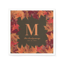 Prachtige Herfst herfstbladeren monogram
