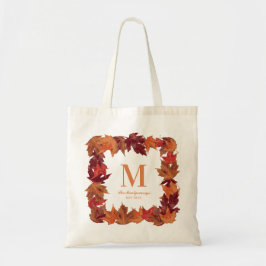 Prachtige Herfst herfstbladeren monogram Tote Bag