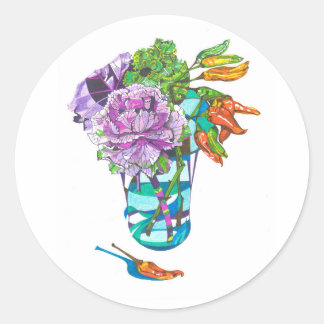 Prachtige herfst plantaardige boeket ronde sticker