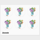 Prachtige herfst plantaardige boeket ronde sticker (Vel)