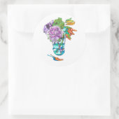 Prachtige herfst plantaardige boeket ronde sticker (Tas)
