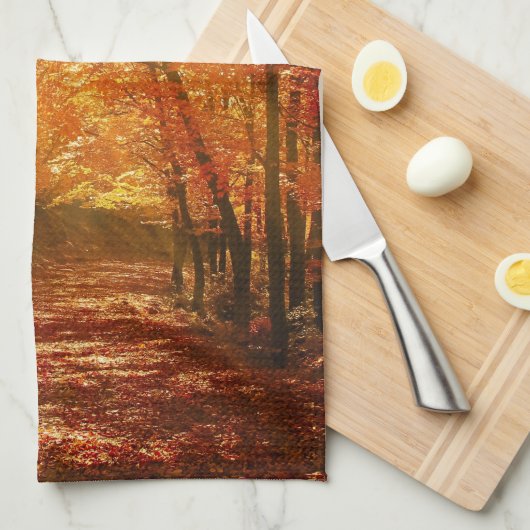 Prachtige herfst theedoek (Quarter Fold)