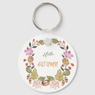 Prachtige herfst van de waterverf sleutelhanger