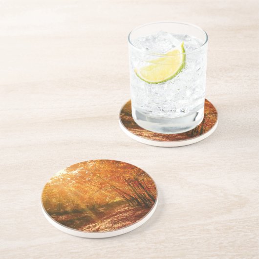 Prachtige herfst zandsteen onderzetter (Zijkant)