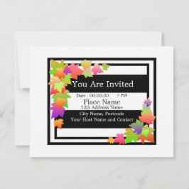 Prachtige herfstbladeren uitnodigingskaart. kaart