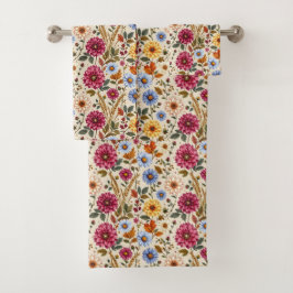 Prachtige herfstbloemen bad handdoek