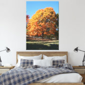 Prachtige herfstboom – Hubbell, Michigan Canvas Afdruk (Insitu (Slaapkamer))