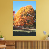 Prachtige herfstboom – Hubbell, Michigan Canvas Afdruk (Insitu (Woonkamer))