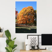 Prachtige herfstboom – Hubbell, Michigan Poster (Thuiskantoor)