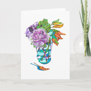 Prachtige herfstige bloemstuk van planten kaart