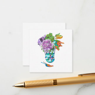 Prachtige herfstige plantaardige boeket informatiekaartje