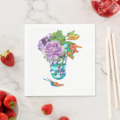Prachtige herfstige plantaardige boeket servet (Insitu)