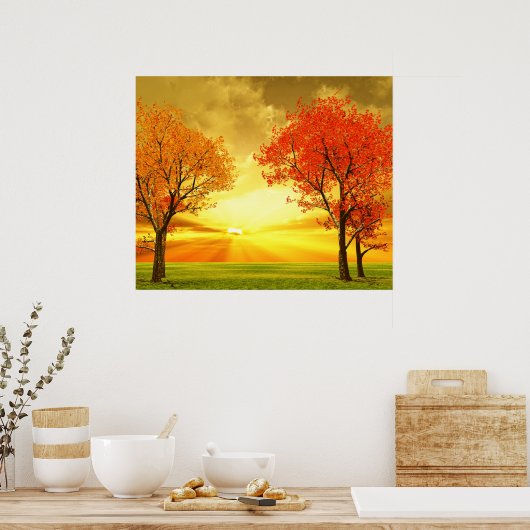 Prachtige herfstposter poster (Keuken)