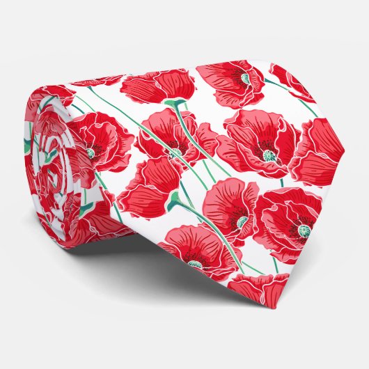 Prachtige herinnering Rode papavervis Stropdas (Opgerold)