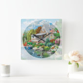 Prachtige herinneringen aan de zijkant vierkante klok (Huis)