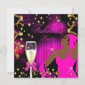 Prachtige hete roze glitters diva verjaardag kaart (Voorkant)